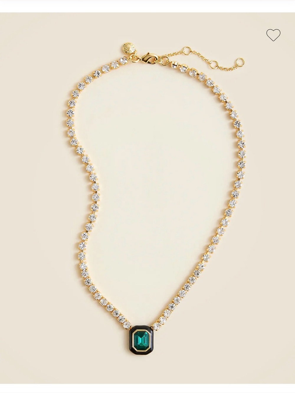 J.Crew Gold Necklace with Green Pendant
